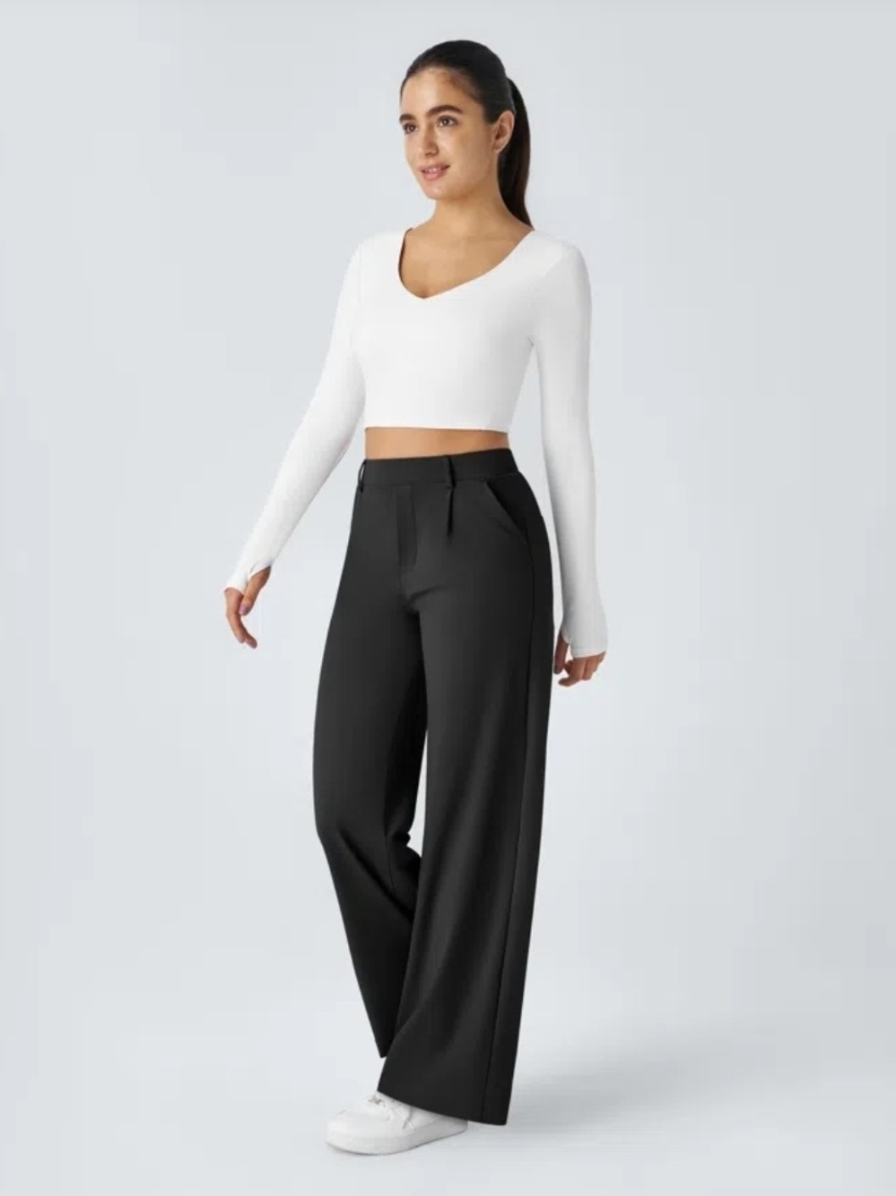 Halara Flex™ DayStretch High Waisted Pocket Straight Leg Work Pants Small Petite